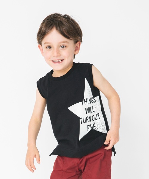 BRANSHES(ブランシェス)の「星グラフィックタンクトップ(タンクトップ・キッズ・ブラック/オフホワイト・140cm/150cm/100cm/110cm/120cm/130cm/90cm)」の7枚目の写真