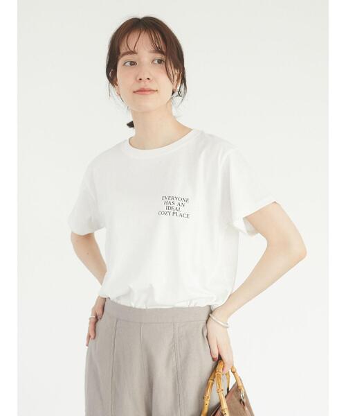 Green Parks(グリーンパークス)の「COZYフォトPtTシャツ*(Tシャツ/カットソー・レディース・ブラウン/カーキ/オフホワイト/ブラック・FREE)」の18枚目の写真