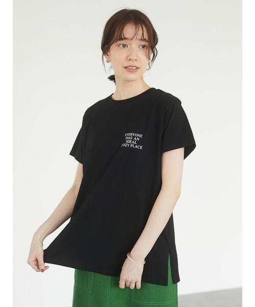 Green Parks(グリーンパークス)の「COZYフォトPtTシャツ*(Tシャツ/カットソー・レディース・ブラウン/カーキ/オフホワイト/ブラック・FREE)」の22枚目の写真