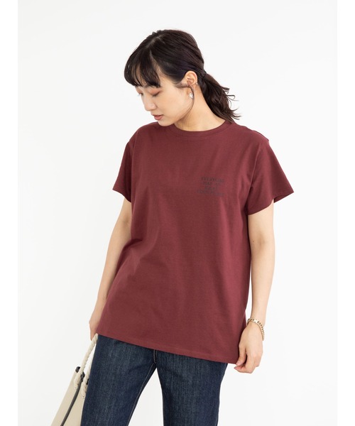 Green Parks(グリーンパークス)の「COZYフォトPtTシャツ*(Tシャツ/カットソー・レディース・ブラウン/カーキ/オフホワイト/ブラック・FREE)」の15枚目の写真