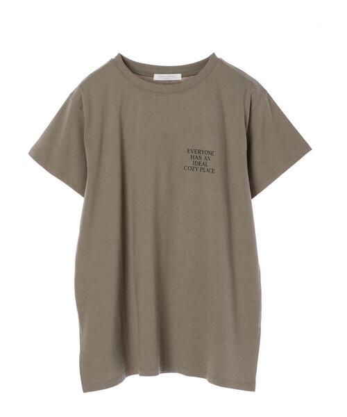 Green Parks(グリーンパークス)の「COZYフォトPtTシャツ*(Tシャツ/カットソー・レディース・ブラウン/カーキ/オフホワイト/ブラック・FREE)」の17枚目の写真