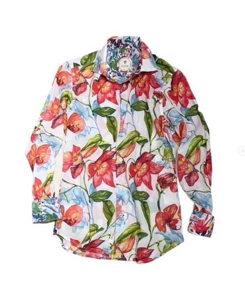 GANESH（ガネーシュ）の「【GANESH】 FLOW 総柄Pt シャツ（シャツ/ブラウス・メンズ・その他/マルチ/ブルー系その他/オレンジ系その他・2/4/3）」の3枚目の写真