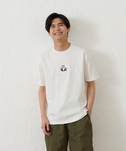 OUTDOOR PRODUCTS(アウトドアプロダクツ)の「【OUTDOOR PRODUCTS】USAコットン ヘビーウェイトワンポイントCAMPモチーフ刺繍Tシャツ(Tシャツ/カットソー・メンズ・ベージュ/ブラック/ホワイト系その他/ホワイト/ネイビー/カーキ・LARGE/MEDIUM/X-LARGE)」の3枚目の写真