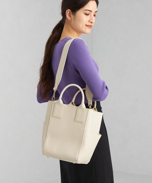 green label relaxing（グリーンレーベルリラクシング）の「DAYLY MID 2WAY バッグ（ショルダーバッグ・レディース・ホワイト/ブラック/モカ・FREE）」の14枚目の写真