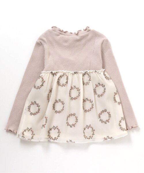 apres les cours（アプレレクール）の「サークルリーフ刺繍チュニック（チュニック・キッズ・ネイビー/ベージュ・140/130/100/90/110/80/120）」の9枚目の写真