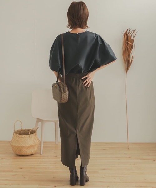 SENSE OF PLACE by URBAN RESEARCH（センスオブプレイスバイアーバンリサーチ）の「『TALLサイズあり』ストレッチサスツキハイウエストスカート（スカート・レディース・ブラウン/アイボリー/ブラック/ブルー/ベージュ・X-SMALL/SMALL/MEDIUM/TALL）」の18枚目の写真