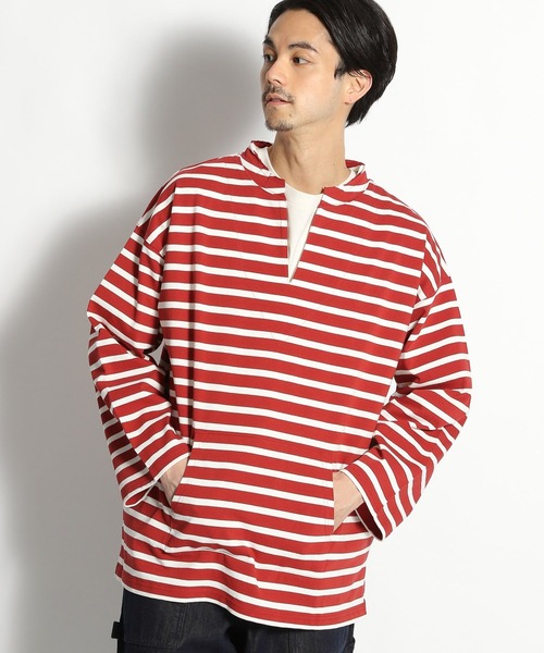 niko and...（ニコアンド）の「スタンドメキシカンパーカー（Tシャツ/カットソー・メンズ・ブラック/オフホワイト/レッド・MEDIUM/LARGE）」の3枚目の写真