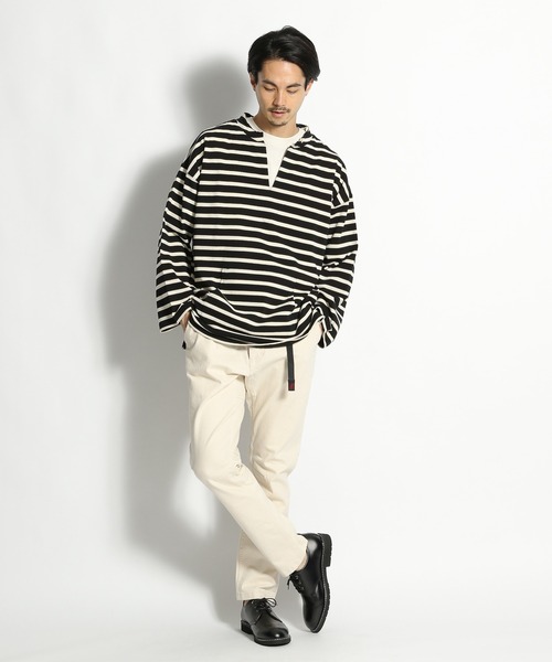 niko and...（ニコアンド）の「スタンドメキシカンパーカー（Tシャツ/カットソー・メンズ・ブラック/オフホワイト/レッド・MEDIUM/LARGE）」の5枚目の写真