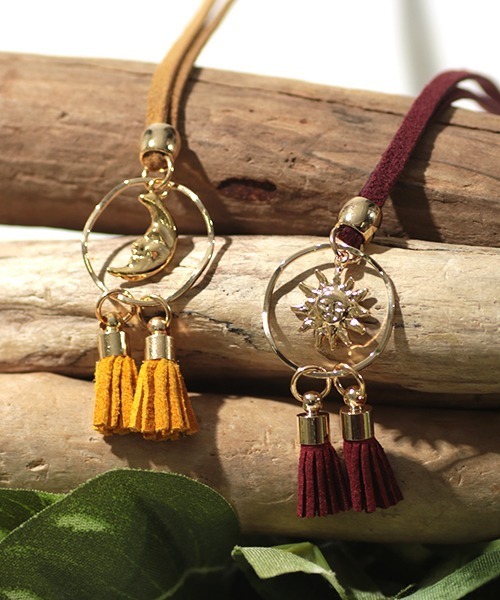 チチカカ（チチカカ）の「ムーン＆サンタッセルネックレス（ネックレス・レディース・イエロー/ワインレッド・FREE）」の7枚目の写真