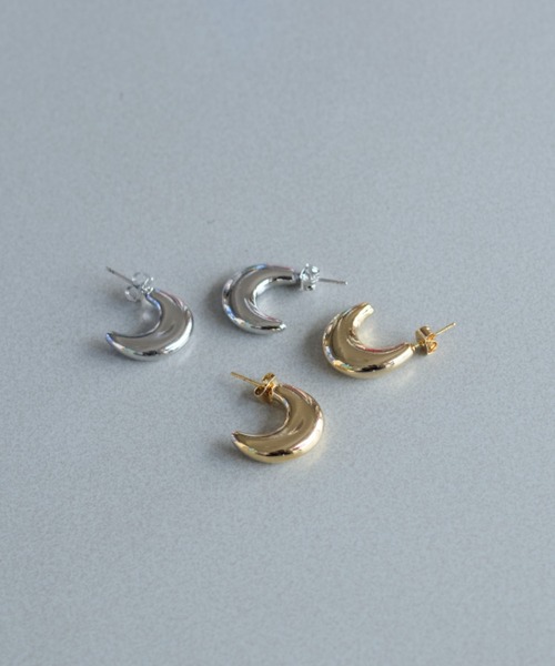 Kastane（カスタネ）の「【fiw.】ハーフムーンピアス（ピアス（両耳用）・レディース・ゴールド/シルバー・FREE）」の4枚目の写真