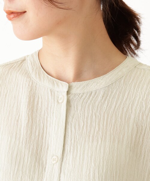 SHOO・LA・RUE(シューラルー)の「◆バンドカラースリットシャツワンピース(ワンピース・レディース・ブラック/ダークグリーン/アイボリー/ブラウン系その他2・00)」の6枚目の写真