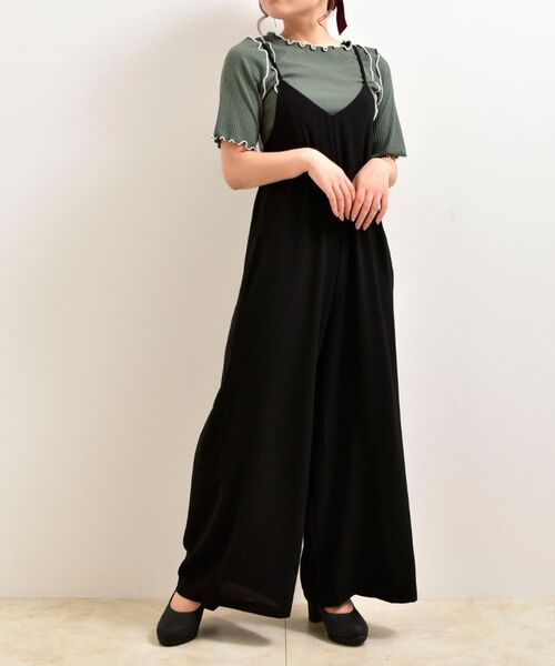 MAJESTIC LEGON（マジェスティックレゴン）の「キャミソールサロペット（サロペット/オーバーオール・レディース・ブラック/ピンク系その他/ミント/ブルー・MEDIUM）」の5枚目の写真