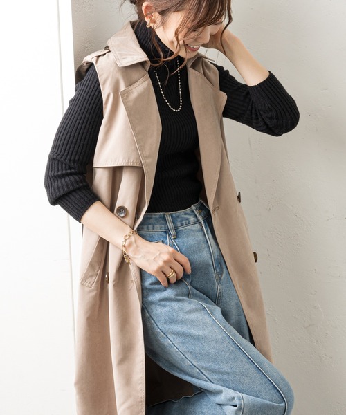prose verse（プロズヴェール）の「トレンチライクジレ（トレンチコート・レディース・ベージュ/ネイビー・MEDIUM）」の2枚目の写真