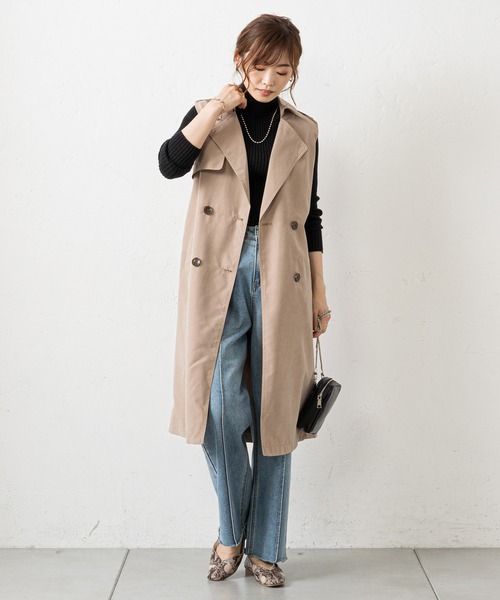prose verse（プロズヴェール）の「トレンチライクジレ（トレンチコート・レディース・ベージュ/ネイビー・MEDIUM）」の3枚目の写真