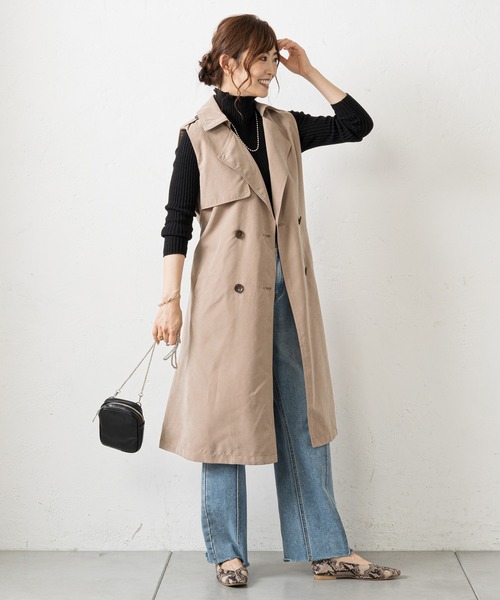 prose verse（プロズヴェール）の「トレンチライクジレ（トレンチコート・レディース・ベージュ/ネイビー・MEDIUM）」の4枚目の写真
