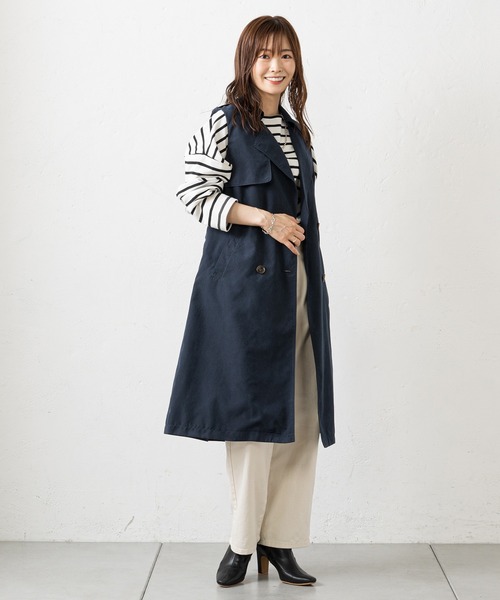 prose verse（プロズヴェール）の「トレンチライクジレ（トレンチコート・レディース・ベージュ/ネイビー・MEDIUM）」の12枚目の写真