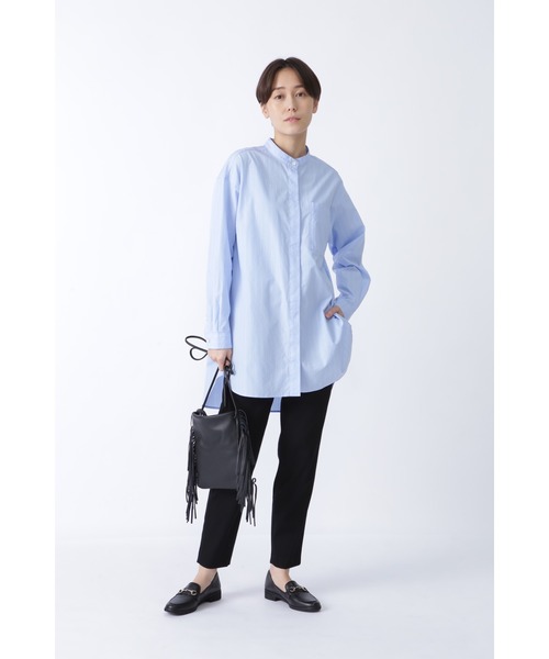 human woman（ヒューマンウーマン）の「◆１００／２ブロードシャツブラウス（シャツ/ブラウス・レディース・ホワイト/ブルー系その他3・MEDIUM）」の16枚目の写真