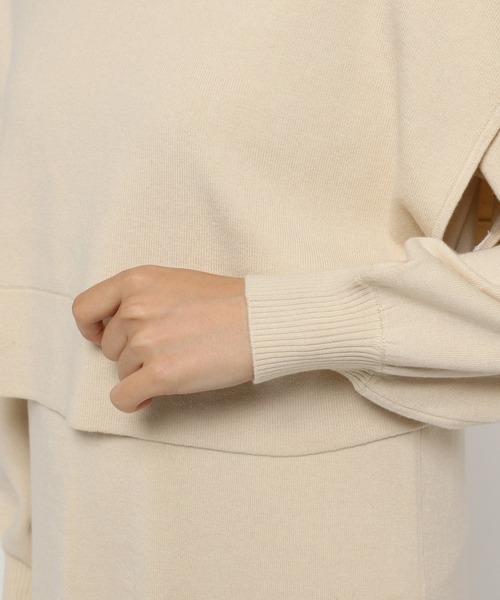 mysty woman（ミスティウーマン）の「ツインベスト・ニットワンピース 237321（ワンピース・レディース・ブラウン/オフホワイト/グリーン系その他・FREE）」の20枚目の写真