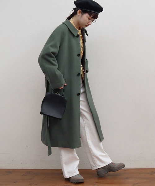 fig Ｌondon（フィグロンドン）の「エアリアルパイル　sten CO（ステンカラーコート・レディース・ブラック/レッド/グリーン・FREE）」の11枚目の写真