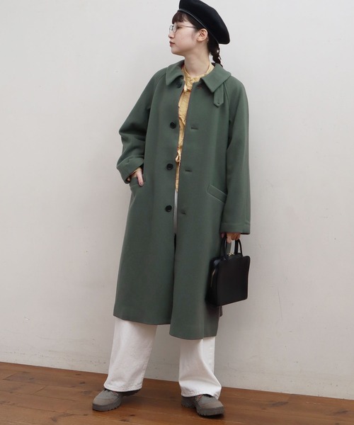 fig Ｌondon（フィグロンドン）の「エアリアルパイル　sten CO（ステンカラーコート・レディース・ブラック/レッド/グリーン・FREE）」の19枚目の写真