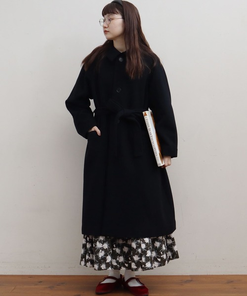 fig Ｌondon（フィグロンドン）の「エアリアルパイル　sten CO（ステンカラーコート・レディース・ブラック/レッド/グリーン・FREE）」の20枚目の写真