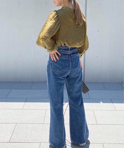 StyleSea(スタイルシー)の「スタンドカラーボリュームスリーブブラウス(シャツ/ブラウス・レディース・ブラック/オリーブ/キャメル・FREE)」の9枚目の写真