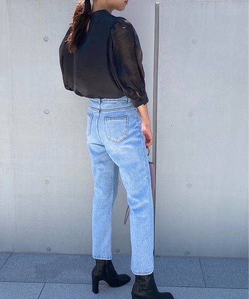 StyleSea(スタイルシー)の「スタンドカラーボリュームスリーブブラウス(シャツ/ブラウス・レディース・ブラック/オリーブ/キャメル・FREE)」の21枚目の写真