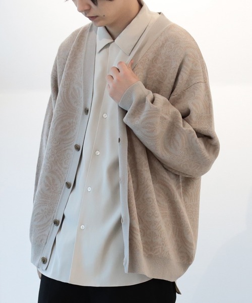 BeAMS DOT(ビームスドット)の「【WEB限定】BeAMS DOT / ジャカードニットカーディガン(カーディガン/ボレロ・メンズ・ベージュ/ブラック・MEDIUM/LARGE)」の11枚目の写真