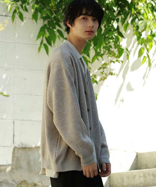 BeAMS DOT(ビームスドット)の「【WEB限定】BeAMS DOT / ジャカードニットカーディガン(カーディガン/ボレロ・メンズ・ベージュ/ブラック・MEDIUM/LARGE)」の7枚目の写真