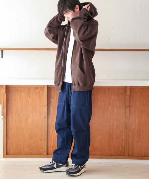 GILDAN（ギルダン）の「【GILDAN】8.0 oz ヘビーブレンド裏起毛スウェットフルジップパーカー 長袖無地フーディー ビッグシルエット GL18600 MURS（パーカー・メンズ・ホワイト/ネイビー/ブラック/グレー/ロイヤルブルー/ダークブラウン/バーガンディー/レッド/パープル/グリーン・M/S/L/XL/2XL）」の15枚目の写真