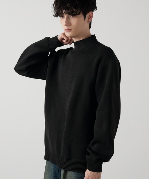 Anchor Smith（アンカー スミス）の「【 軽量 × 抗ピリング × ウォッシャブル × 帯電防止 】7G捲縮ニット オーバーサイズ モックネックセーター（ニット/セーター・メンズ・グリーン系1/グレイッシュブルー/アイボリー/ブラウン/ブラック/グレイッシュベージュ/チャコール/グリーン/ライトブルー/モカ/オリーブ/ライトベージュ/ライトグレー/グレー/ダークブラウン/ダークネイビー/ワイン・L/M）」の21枚目の写真