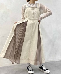CPCM | ZIP付プリーツ切替ステッチジャンスカ(CPCM)(ワンピース)