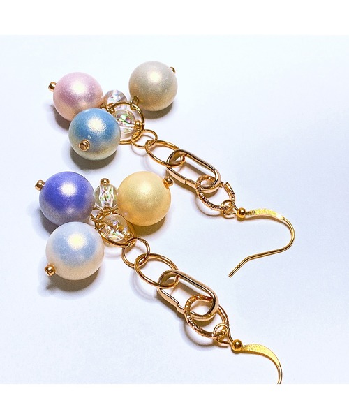 tone（トーン）の「【LoveAmooN】pastelpearlpearl (MA)（ピアス（両耳用）・レディース・ゴールド・FREE）」の3枚目の写真