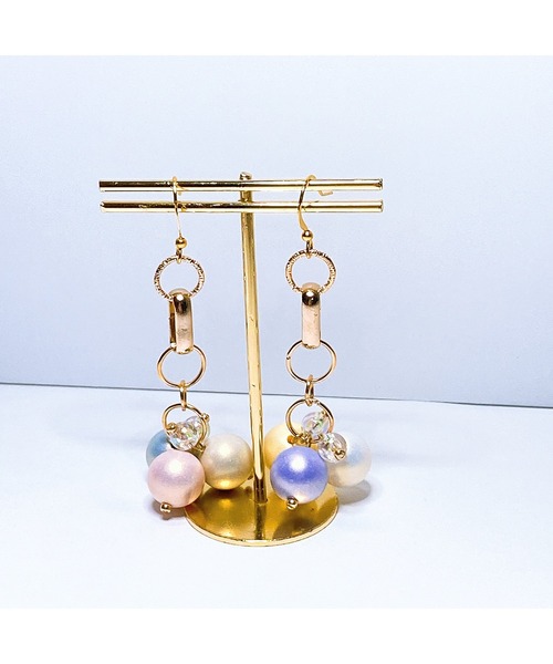 tone（トーン）の「【LoveAmooN】pastelpearlpearl (MA)（ピアス（両耳用）・レディース・ゴールド・FREE）」の4枚目の写真