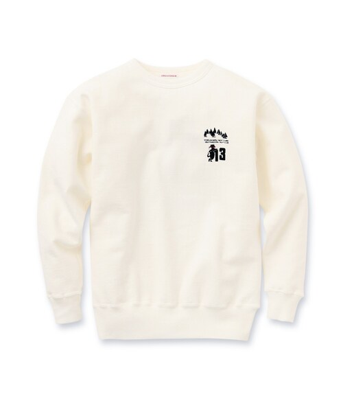 DRESSTERIOR（ドレステリア）の「◆DUBBLE WORKS フロッキープリント トレーナー（スウェット・メンズ・グレー系その他2/ホワイト系1・94/91/92）」の2枚目の写真