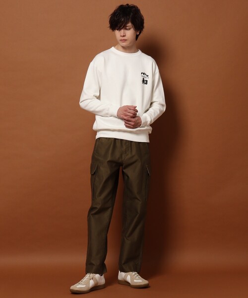 DRESSTERIOR（ドレステリア）の「◆DUBBLE WORKS フロッキープリント トレーナー（スウェット・メンズ・グレー系その他2/ホワイト系1・94/91/92）」の4枚目の写真