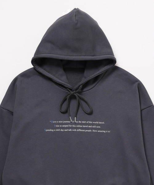 JUNRED（ジュンレッド）の「HIS×JUNRed feat.msy. プルパーカー（パーカー・メンズ・ブルー/ホワイト/チャコールグレー・LL/M/L）」の5枚目の写真