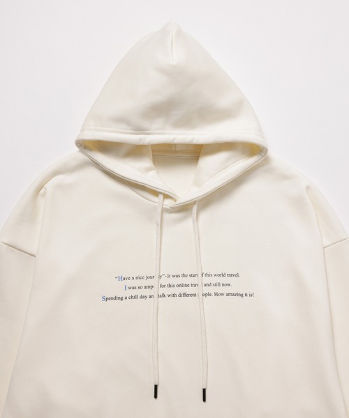 JUNRED（ジュンレッド）の「HIS×JUNRed feat.msy. プルパーカー（パーカー・メンズ・ブルー/ホワイト/チャコールグレー・LL/M/L）」の6枚目の写真