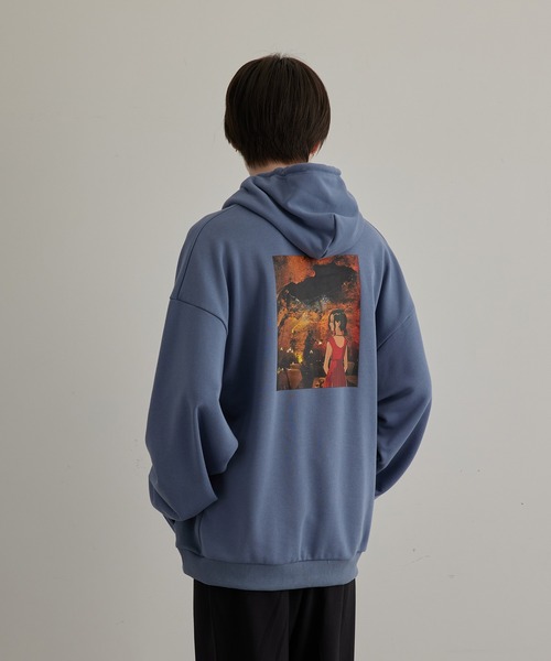 JUNRED（ジュンレッド）の「HIS×JUNRed feat.msy. プルパーカー（パーカー・メンズ・ブルー/ホワイト/チャコールグレー・LL/M/L）」の16枚目の写真