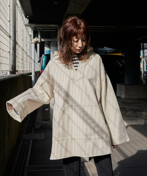 Auntie Rosa Holiday（アンティローザホリデー）の「デニムメキシカンパーカー（パーカー・レディース・アイボリー/ブルー・FREE）」の9枚目の写真