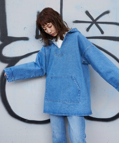 Auntie Rosa Holiday（アンティローザホリデー）の「デニムメキシカンパーカー（パーカー・レディース・アイボリー/ブルー・FREE）」の21枚目の写真