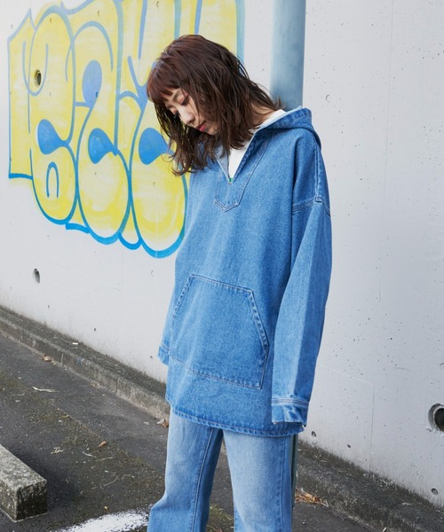 Auntie Rosa Holiday（アンティローザホリデー）の「デニムメキシカンパーカー（パーカー・レディース・アイボリー/ブルー・FREE）」の15枚目の写真