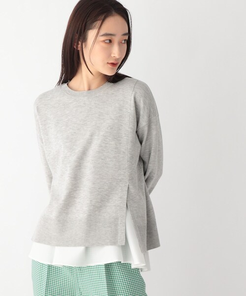 OPAQUE.CLIP（オペークドットクリップ）の「◆3way レイヤードスリットデザインニット【WEB限定カラー・サイズ】（その他トップス・レディース・ブラック/ネイビー/グリーン/グレー/ダークブラウン系7/ベージュ・34/42/40/36/38）」の3枚目の写真