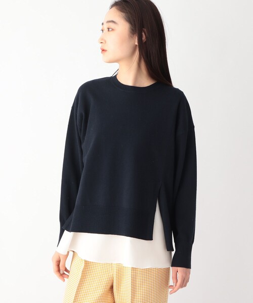 OPAQUE.CLIP（オペークドットクリップ）の「◆3way レイヤードスリットデザインニット【WEB限定カラー・サイズ】（その他トップス・レディース・ブラック/ネイビー/グリーン/グレー/ダークブラウン系7/ベージュ・34/42/40/36/38）」の13枚目の写真