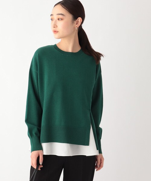 OPAQUE.CLIP（オペークドットクリップ）の「◆3way レイヤードスリットデザインニット【WEB限定カラー・サイズ】（その他トップス・レディース・ブラック/ネイビー/グリーン/グレー/ダークブラウン系7/ベージュ・34/42/40/36/38）」の7枚目の写真