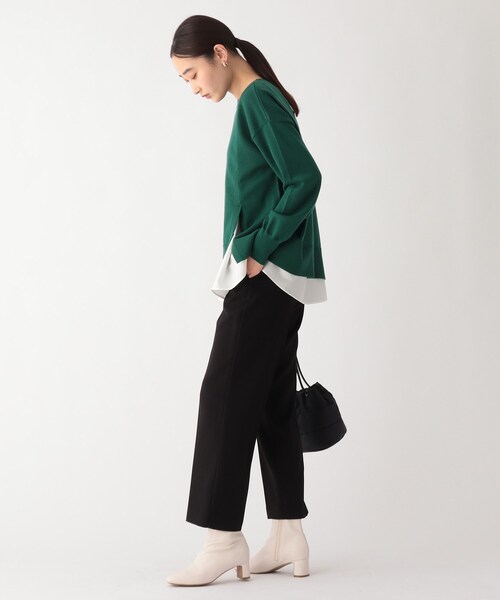 OPAQUE.CLIP（オペークドットクリップ）の「◆3way レイヤードスリットデザインニット【WEB限定カラー・サイズ】（その他トップス・レディース・ブラック/ネイビー/グリーン/グレー/ダークブラウン系7/ベージュ・34/42/40/36/38）」の8枚目の写真