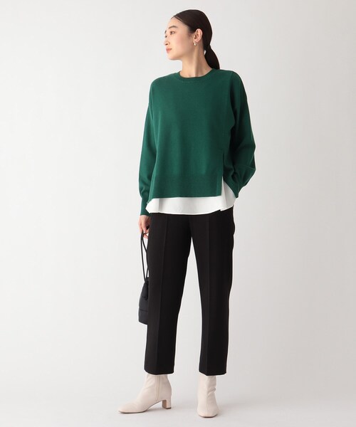 OPAQUE.CLIP（オペークドットクリップ）の「◆3way レイヤードスリットデザインニット【WEB限定カラー・サイズ】（その他トップス・レディース・ブラック/ネイビー/グリーン/グレー/ダークブラウン系7/ベージュ・34/42/40/36/38）」の9枚目の写真