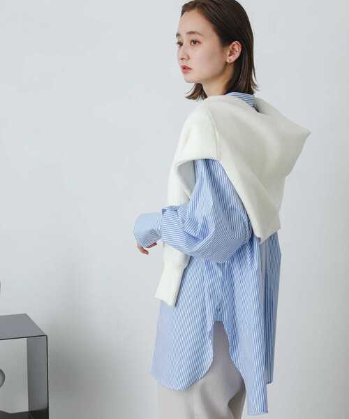 SENSE OF PLACE by URBAN RESEARCH(センスオブプレイスバイアーバンリサーチ)の「カラーコクーンスリーブシャツ(シャツ/ブラウス・レディース・オフホワイト/オレンジ/グリーン/ブルー系その他/パープル系その他・ONE)」の7枚目の写真