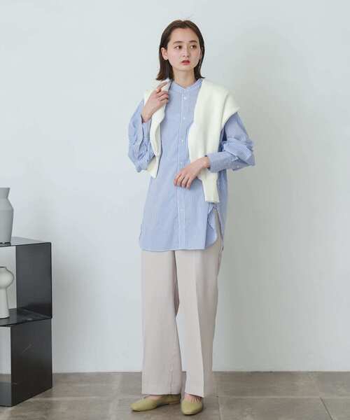 SENSE OF PLACE by URBAN RESEARCH(センスオブプレイスバイアーバンリサーチ)の「カラーコクーンスリーブシャツ(シャツ/ブラウス・レディース・オフホワイト/オレンジ/グリーン/ブルー系その他/パープル系その他・ONE)」の9枚目の写真