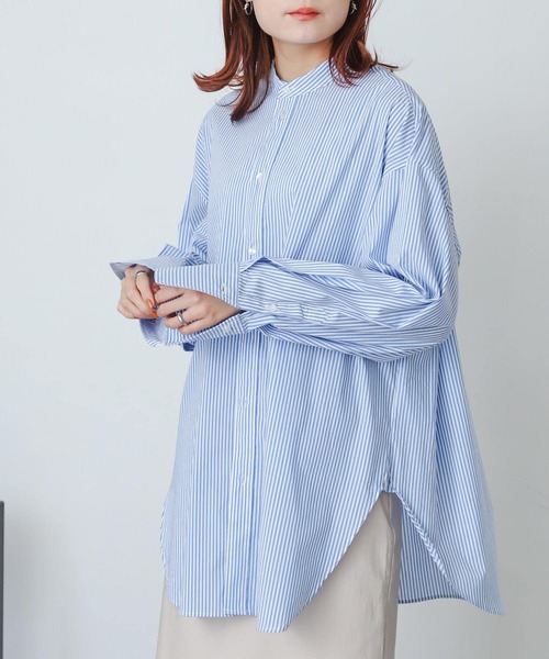 SENSE OF PLACE by URBAN RESEARCH(センスオブプレイスバイアーバンリサーチ)の「カラーコクーンスリーブシャツ(シャツ/ブラウス・レディース・オフホワイト/オレンジ/グリーン/ブルー系その他/パープル系その他・ONE)」の11枚目の写真